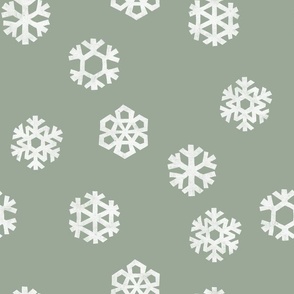Winter Snow - simple snowflakes - sage - LAD23