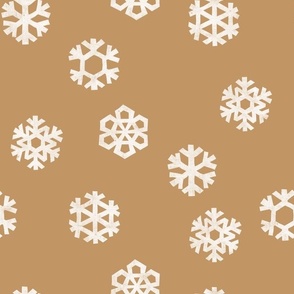 Winter Snow - simple snowflakes - warm brown - LAD23