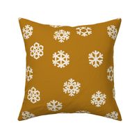 Winter Snow - simple snowflakes - mustard - LAD23