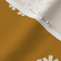 Winter Snow - simple snowflakes - mustard - LAD23