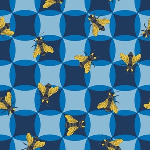 Checker Bees - French Blue