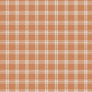 Plaid Rug Sienna and White - small Scale Fabric