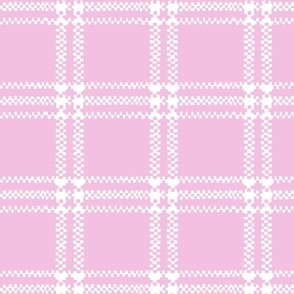 Plaid Rug Pink and White - Large Scale Fabric
