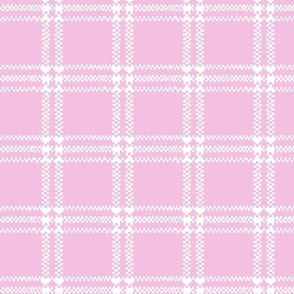 Plaid Rug Pink and White - Medium Scale Fabric