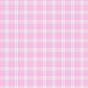 Plaid Rug Pink and White  - small Scale Fabric