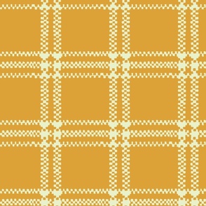 Plaid Rug Yellow and Gold- Large Scale Fabric