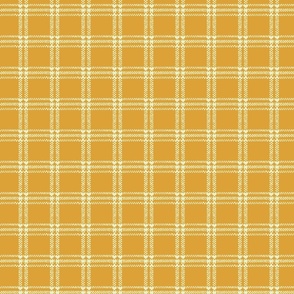 Plaid Rug Yellow and Gold - small Scale Fabric
