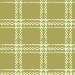 Plaid Rug- OliveGreens-Large Scale Fabric