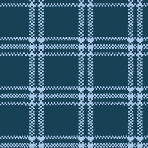 Plaid Rug-Blues Large Scale Fabric