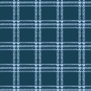 Plaid Rug -Blues Medium Scale Fabric