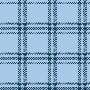 Plaid Rug-Blues - Large Scale Fabric