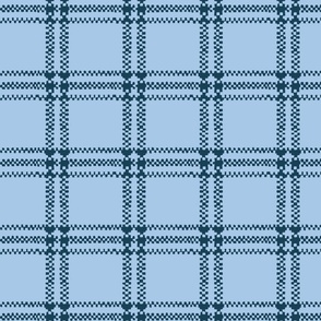 Plaid Rug -Blues Medium Scale Fabric