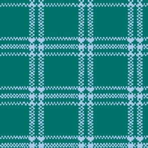 Plaid Rug-Teal- Large Scale Fabric