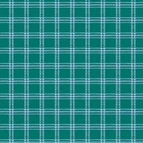 Plaid Rug-Teal  - small Scale Fabric
