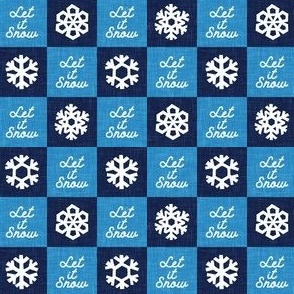 (small scale) Let it snow - Snowflake Checks - blue/blue - LAD23