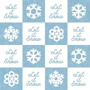 Let it snow - Snowflake Checks - Light Blue - LAD23