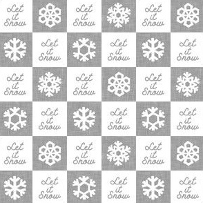 (small scale) Let it snow - Snowflake Checks - Grey - LAD23