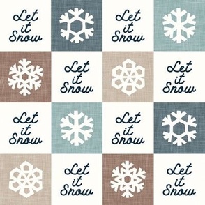Let it snow - Snowflake Checks - multi blue /tan - LAD23