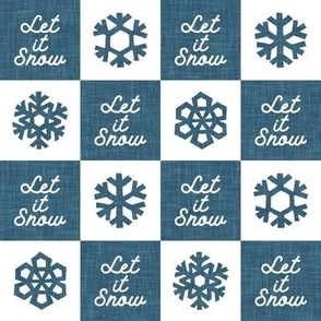 Let it snow - Snowflake Checks - med blue - LAD23