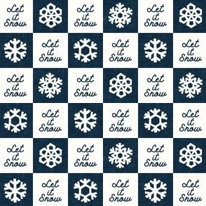 (small scale) Let it snow - Snowflake Checks - dark blue - LAD23