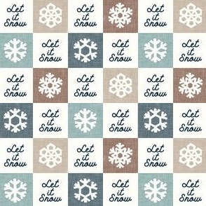(small scale) Let it snow - Snowflake Checks - multi blue /tan - LAD23