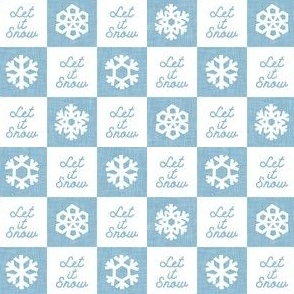 (small scale) Let it snow - Snowflake Checks - Light Blue - LAD23
