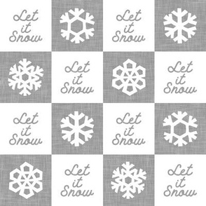 Let it snow - Snowflake Checks - Grey - LAD23