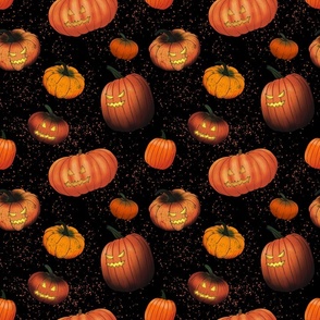 Pumpkin Pattern - Glowing Jack O' Lantern