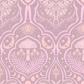 Gothic Nature Damask - large - pink