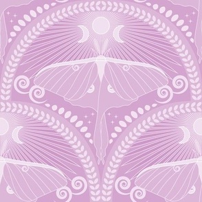 Enchanting Luna Moth / Art Deco / Mystical Magical / Icy Orchid / Medium