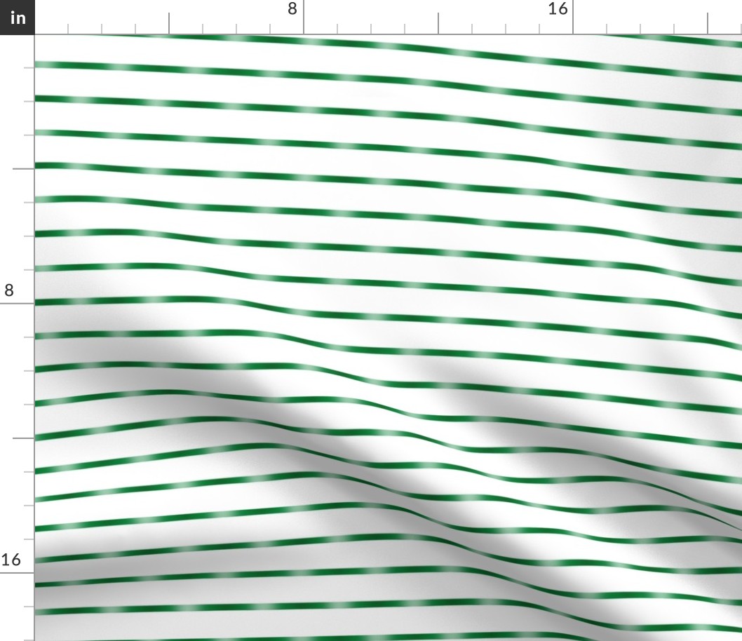 Shiny Green Ribbon Horizontal Stripes on White
