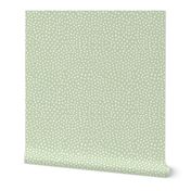 Spotty Dots, White on Sage Green