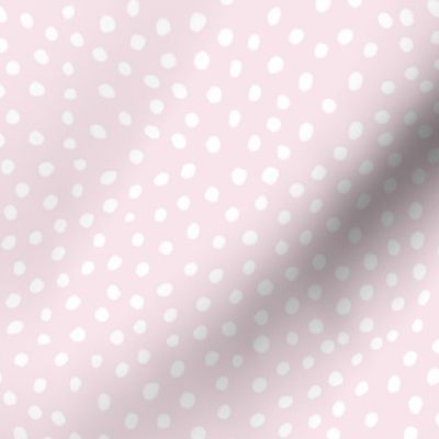 Spotty Dots, White on Baby Pink