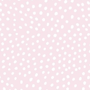 Spotty Dots, White on Baby Pink