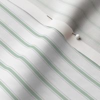 Soft Ticking Stripe - White, Light Sage Green & Gray