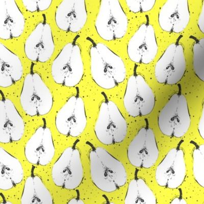 Pears pattern on yellow