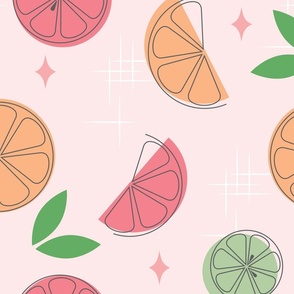 Atomic Inspired Grapefruit Citrus Pattern
