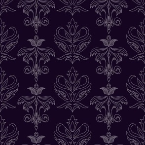 gothic scrolls lilac on darkest purple