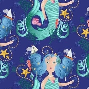 Mermaid / marine blue / coastal