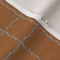 barbed wire windowpane check - brown large
