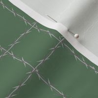 barbed wire windowpane check - green large