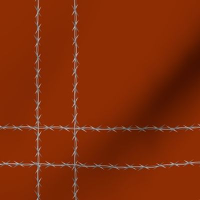 barbed wire windowpane check - red large