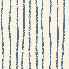 Textured Blue Stripes - Large | Hand Drawn 