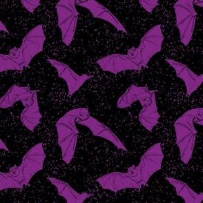 Bat Spatter Pattern Purple On Black