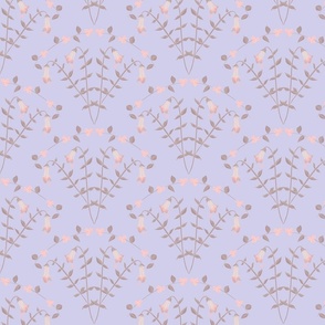 Romantic pastel floral bellflower with vintage cottage core vibe, peach pink and soft lavender