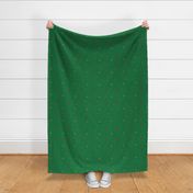 North Star Christmas Collection - Distant Stars Design Red & Gold on Green – Red, gold & bronze small stars on a green background 