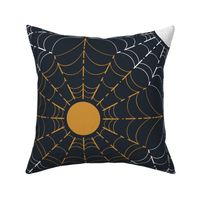 Gold and white spider web - home decor - spooky - vintage - classic - minimalist .