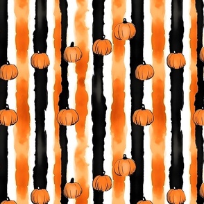 Pumpkin Striped Symphony - Black/Orange