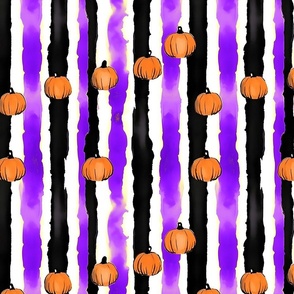 Pumpkin Striped Symphony - Black/Purple