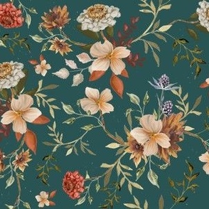 Fall Floral Pattern | Golden Hour